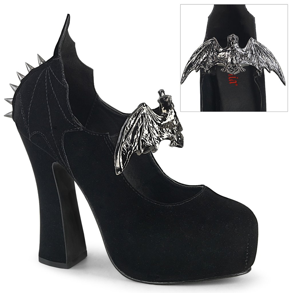 Escarpin Demonia Demon 18 Velours Femme - Noir 35149-CWFM